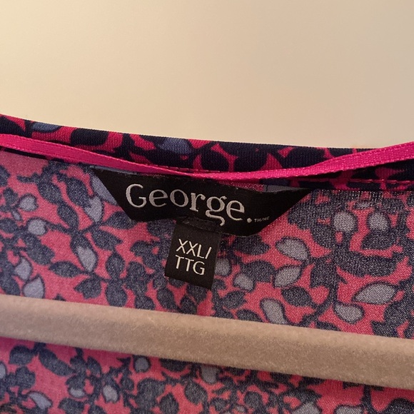 146. George Long Sleeve Top XXL Deep Pink Print - Picture 2 of 4